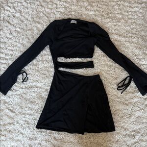 Elegant Black Women's Cut Out Mini Dress